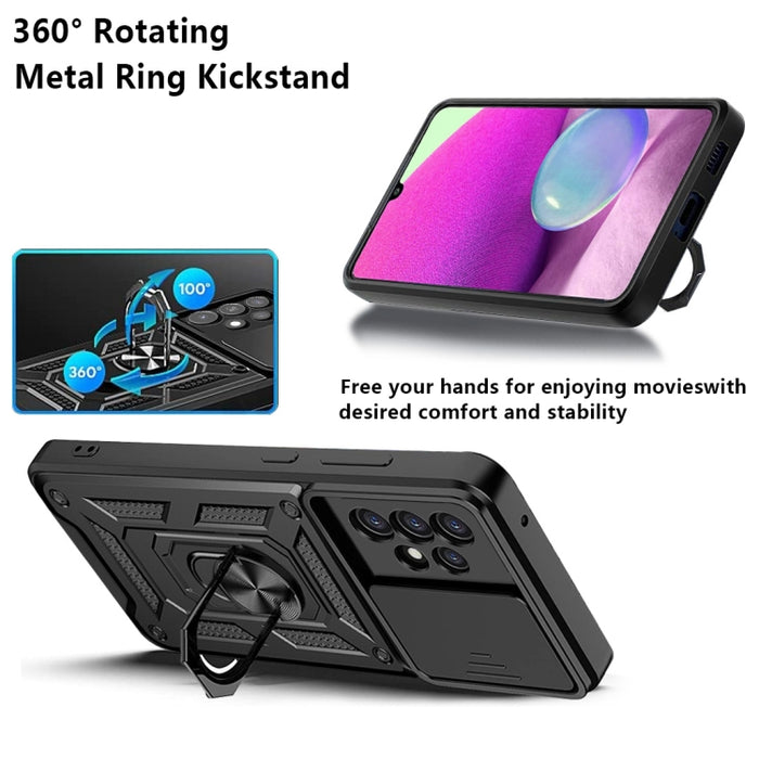 Funda de teléfono con diseño de cámara deslizante TPU + PC, For Samsung Galaxy A03s EU Version, For Samsung Galaxy A03s US Version, For Samsung Galaxy A33 5G, For Xiaomi Redmi Note 10 Pro 5G