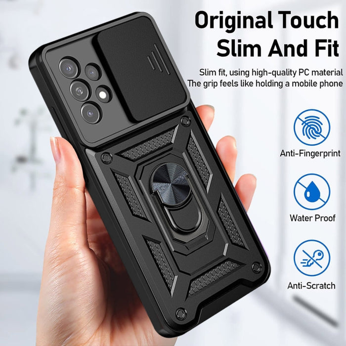 Funda de teléfono con diseño de cámara deslizante TPU + PC, For Samsung Galaxy A03s EU Version, For Samsung Galaxy A03s US Version, For Samsung Galaxy A33 5G, For Xiaomi Redmi Note 10 Pro 5G