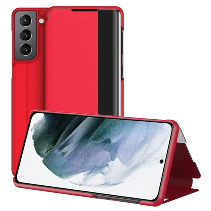 Estuche de cuero para teléfono con vista de ventana, For Xiaomi Redmi Note 11 Pro, For Xiaomi Redmi Note 11, For Samsung Galaxy S22 Ultra 5G, For Samsung Galaxy S22+ 5G, For Samsung Galaxy S22 5G