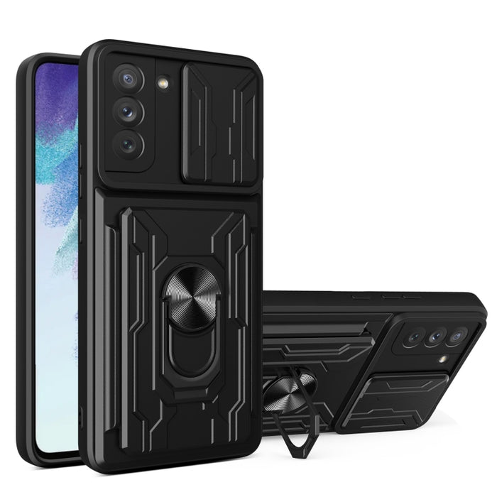 Funda para teléfono con funda para cámara con ranura para tarjeta y soporte, For Xiaomi 11T, For Xiaomi Redmi Note 10 Pro, For Xiaomi Redmi 10, For Samsung Galaxy S21 FE 5G