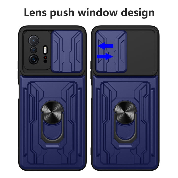 Funda para teléfono con funda para cámara con ranura para tarjeta y soporte, For Xiaomi 11T, For Xiaomi Redmi Note 10 Pro, For Xiaomi Redmi 10, For Samsung Galaxy S21 FE 5G