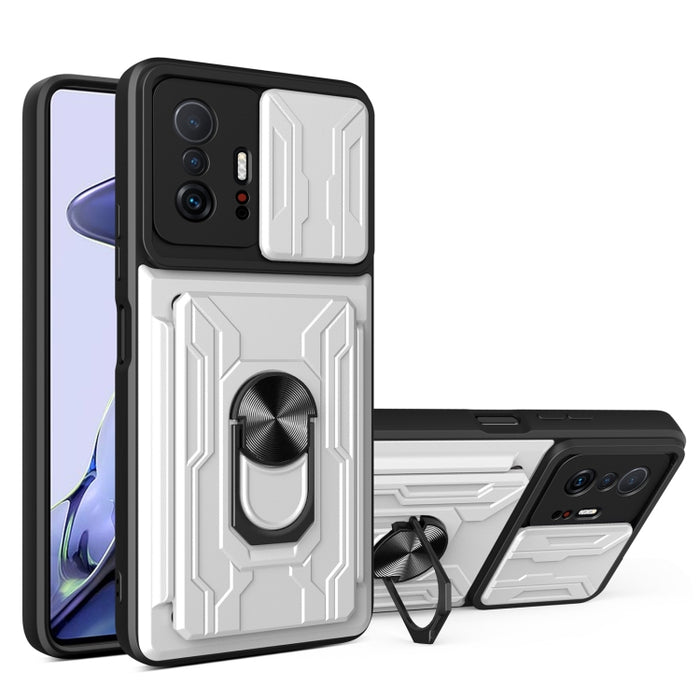 Funda para teléfono con funda para cámara con ranura para tarjeta y soporte, For Xiaomi 11T, For Xiaomi Redmi Note 10 Pro, For Xiaomi Redmi 10, For Samsung Galaxy S21 FE 5G