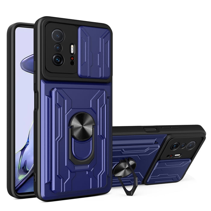 Funda para teléfono con funda para cámara con ranura para tarjeta y soporte, For Xiaomi 11T, For Xiaomi Redmi Note 10 Pro, For Xiaomi Redmi 10, For Samsung Galaxy S21 FE 5G