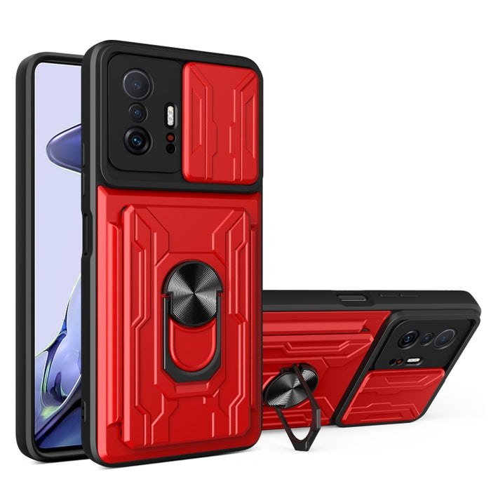 Funda para teléfono con funda para cámara con ranura para tarjeta y soporte, For Xiaomi 11T, For Xiaomi Redmi Note 10 Pro, For Xiaomi Redmi 10, For Samsung Galaxy S21 FE 5G