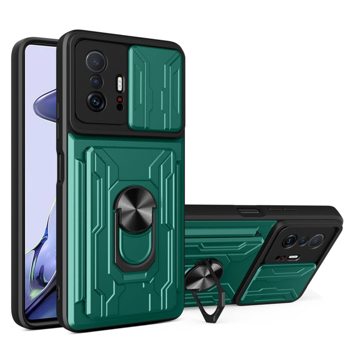 Funda para teléfono con funda para cámara con ranura para tarjeta y soporte, For Xiaomi 11T, For Xiaomi Redmi Note 10 Pro, For Xiaomi Redmi 10, For Samsung Galaxy S21 FE 5G