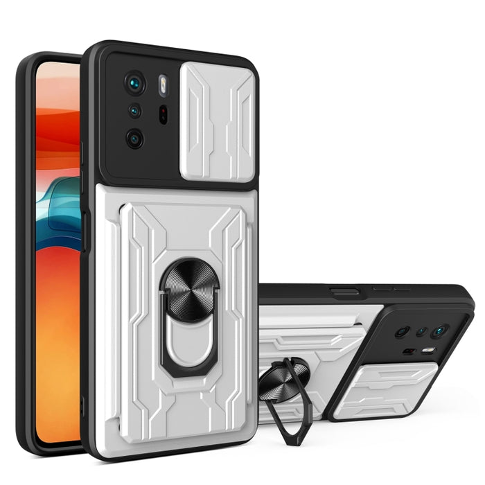 Funda para teléfono con funda para cámara con ranura para tarjeta y soporte, For Xiaomi 11T, For Xiaomi Redmi Note 10 Pro, For Xiaomi Redmi 10, For Samsung Galaxy S21 FE 5G