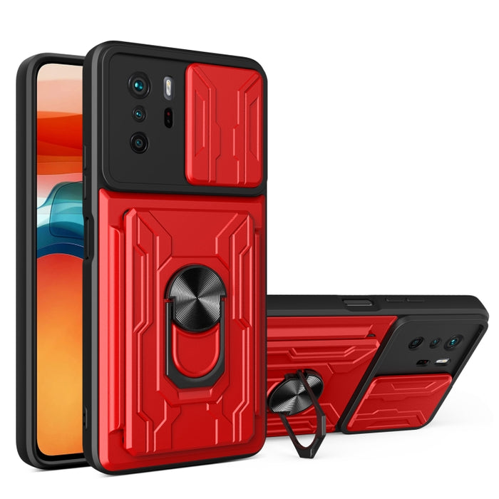 Funda para teléfono con funda para cámara con ranura para tarjeta y soporte, For Xiaomi 11T, For Xiaomi Redmi Note 10 Pro, For Xiaomi Redmi 10, For Samsung Galaxy S21 FE 5G