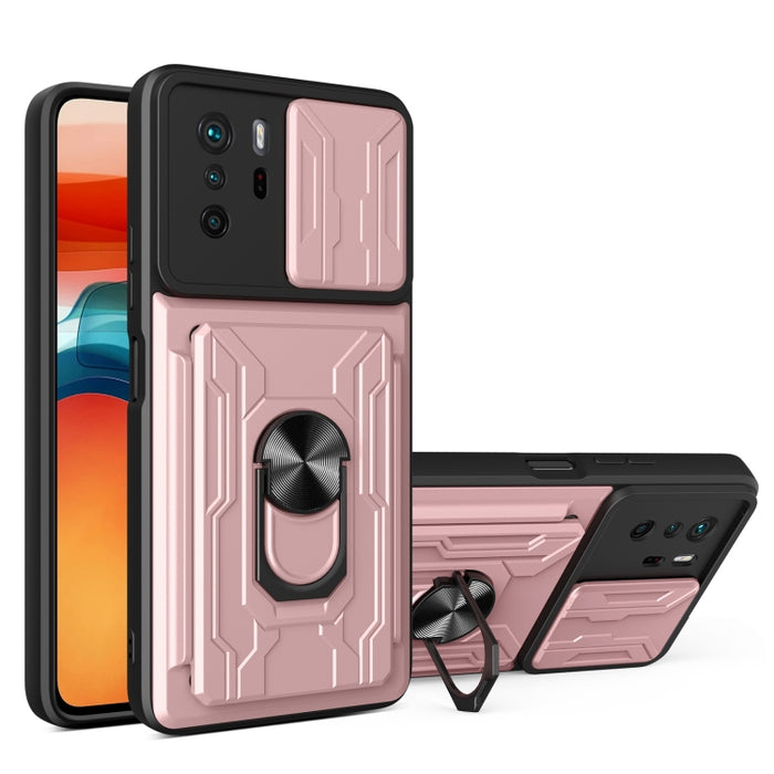 Funda para teléfono con funda para cámara con ranura para tarjeta y soporte, For Xiaomi 11T, For Xiaomi Redmi Note 10 Pro, For Xiaomi Redmi 10, For Samsung Galaxy S21 FE 5G