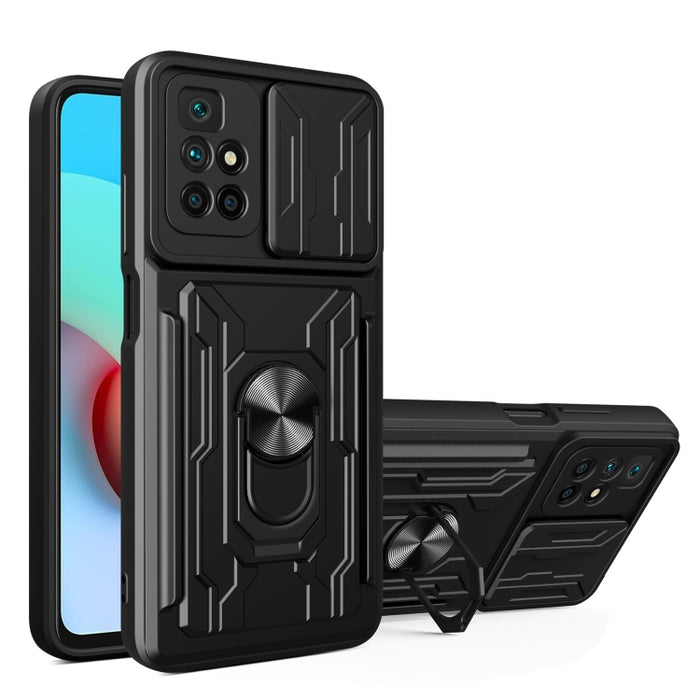 Funda para teléfono con funda para cámara con ranura para tarjeta y soporte, For Xiaomi 11T, For Xiaomi Redmi Note 10 Pro, For Xiaomi Redmi 10, For Samsung Galaxy S21 FE 5G