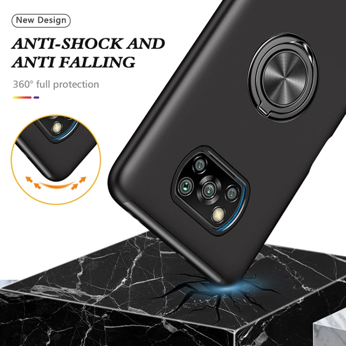 Funda magnética para teléfono PC + TPU con soporte de anillo invisible, For Xiaomi Poco X3 NFC / X3, For Samsung Galaxy A13 5G
