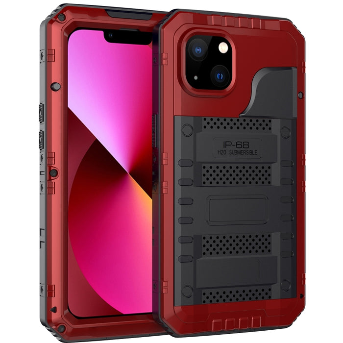 Caja de teléfono de silicona + metal a prueba de agua a prueba de golpes con protector de pantalla