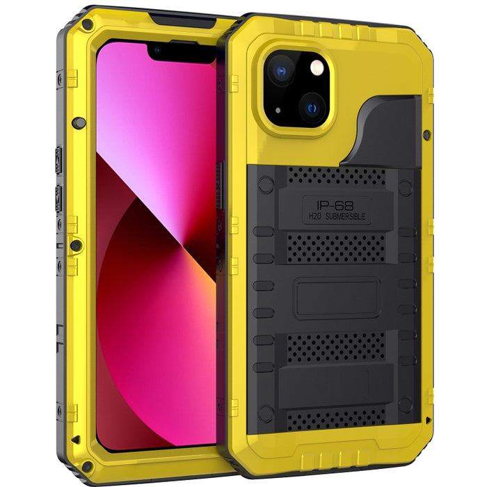 Caja de teléfono de silicona + metal a prueba de agua a prueba de golpes con protector de pantalla