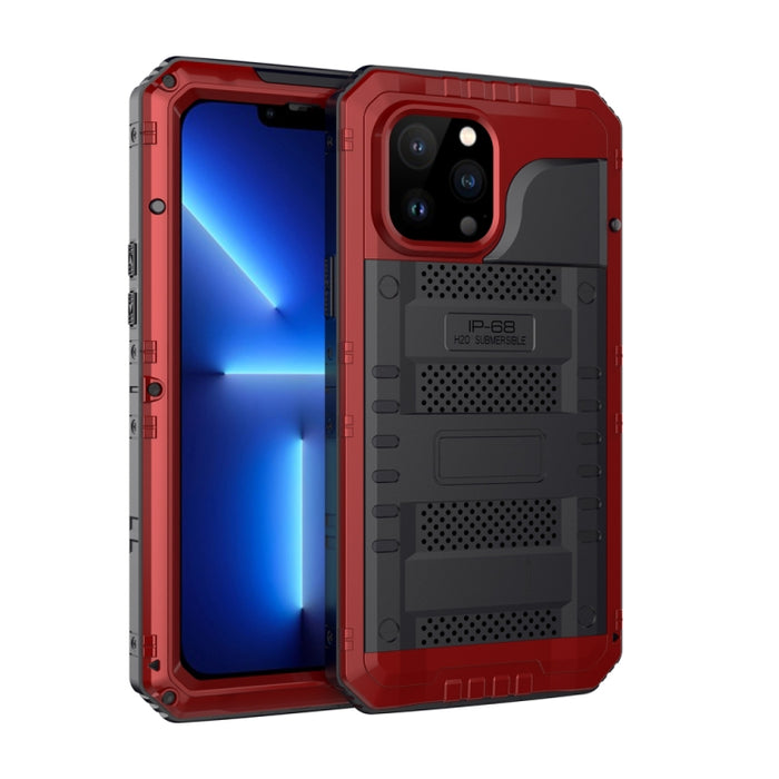 Caja de teléfono de silicona + metal a prueba de agua a prueba de golpes con protector de pantalla