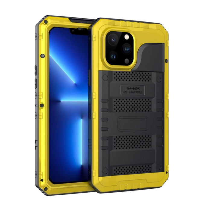 Caja de teléfono de silicona + metal a prueba de agua a prueba de golpes con protector de pantalla