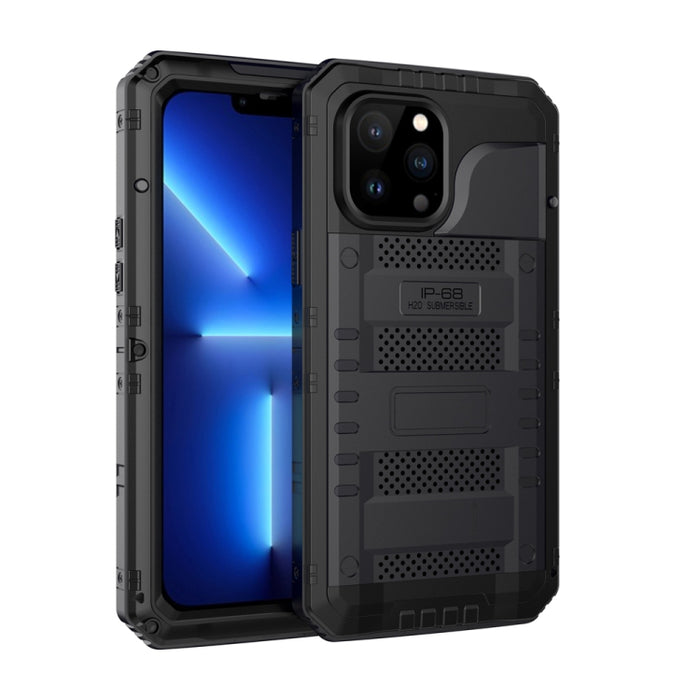 Caja de teléfono de silicona + metal a prueba de agua a prueba de golpes con protector de pantalla
