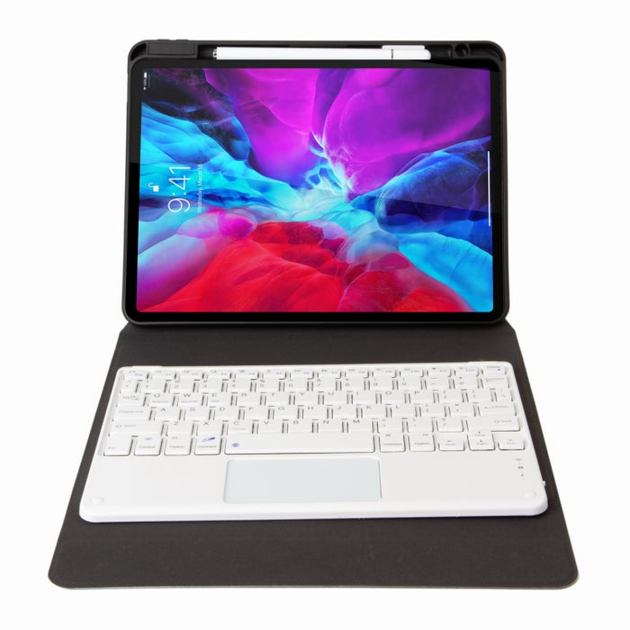 H-102C Estuche de cuero con teclado Bluetooth táctil con soporte triple trasero