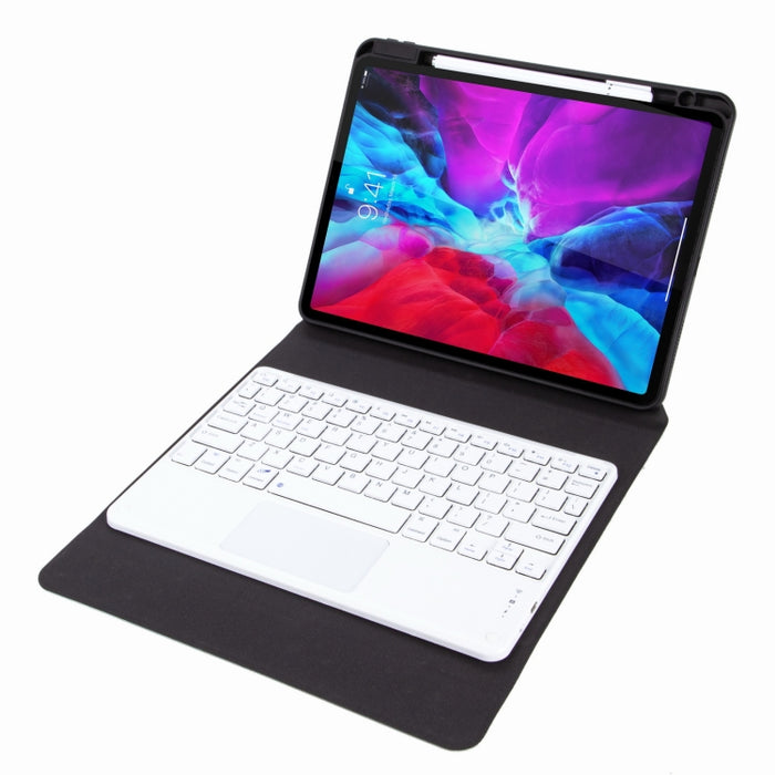 H-102C Estuche de cuero con teclado Bluetooth táctil con soporte triple trasero