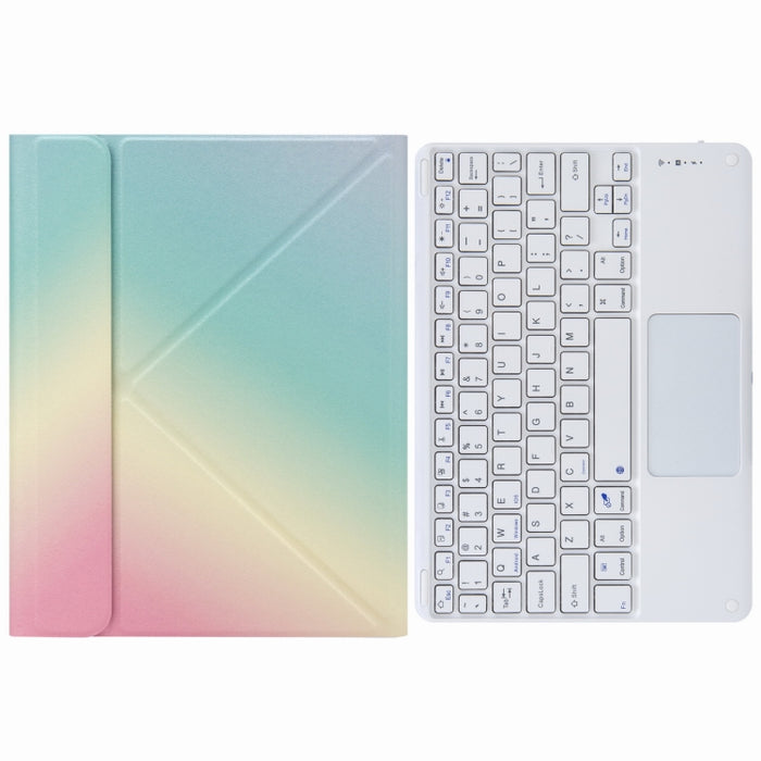 H-102C Estuche de cuero con teclado Bluetooth táctil con soporte triple trasero
