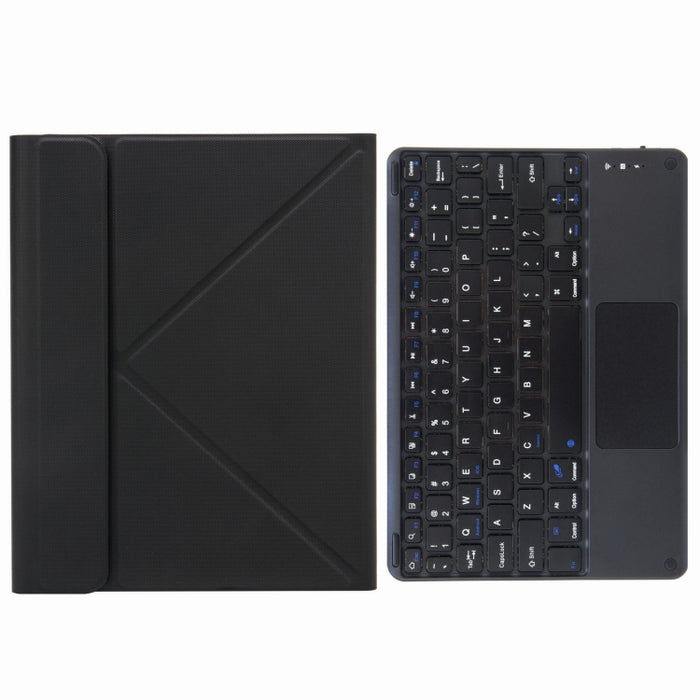 H-102C Estuche de cuero con teclado Bluetooth táctil con soporte triple trasero