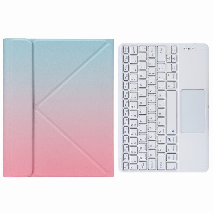 H-102C Estuche de cuero con teclado Bluetooth táctil con soporte triple trasero