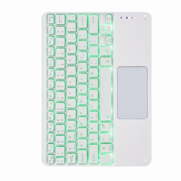 H-102CS Estuche de cuero para teclado Bluetooth con retroiluminación táctil y soporte triple trasero