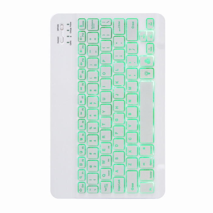 H-102S Estuche de cuero para teclado Bluetooth retroiluminado monocromático con soporte trasero triple