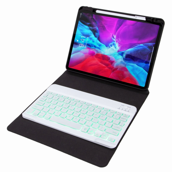 H-102S Estuche de cuero para teclado Bluetooth retroiluminado monocromático con soporte trasero triple