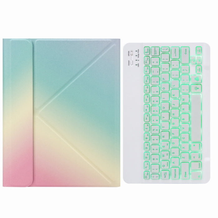 H-102S Estuche de cuero para teclado Bluetooth retroiluminado monocromático con soporte trasero triple