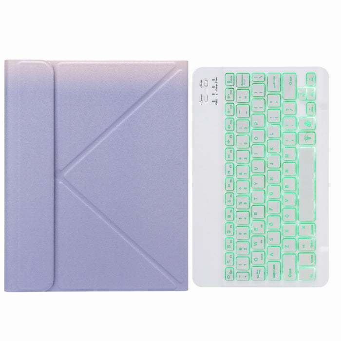 H-102S Estuche de cuero para teclado Bluetooth retroiluminado monocromático con soporte trasero triple
