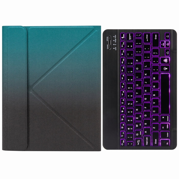 H-102S Estuche de cuero para teclado Bluetooth retroiluminado monocromático con soporte trasero triple