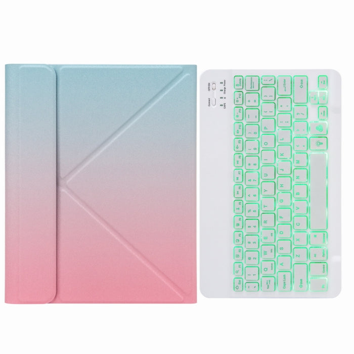 H-102S Estuche de cuero para teclado Bluetooth retroiluminado monocromático con soporte trasero triple