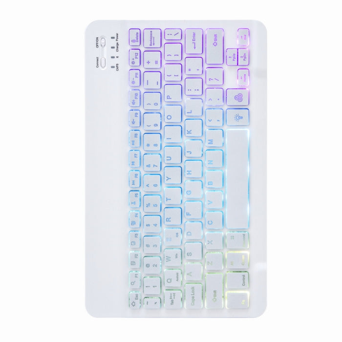 H-102S3 Estuche de cuero para teclado Bluetooth retroiluminado tricolor con soporte triple trasero