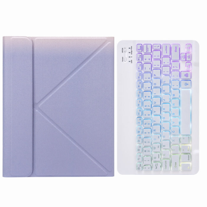 H-102S3 Estuche de cuero para teclado Bluetooth retroiluminado tricolor con soporte triple trasero