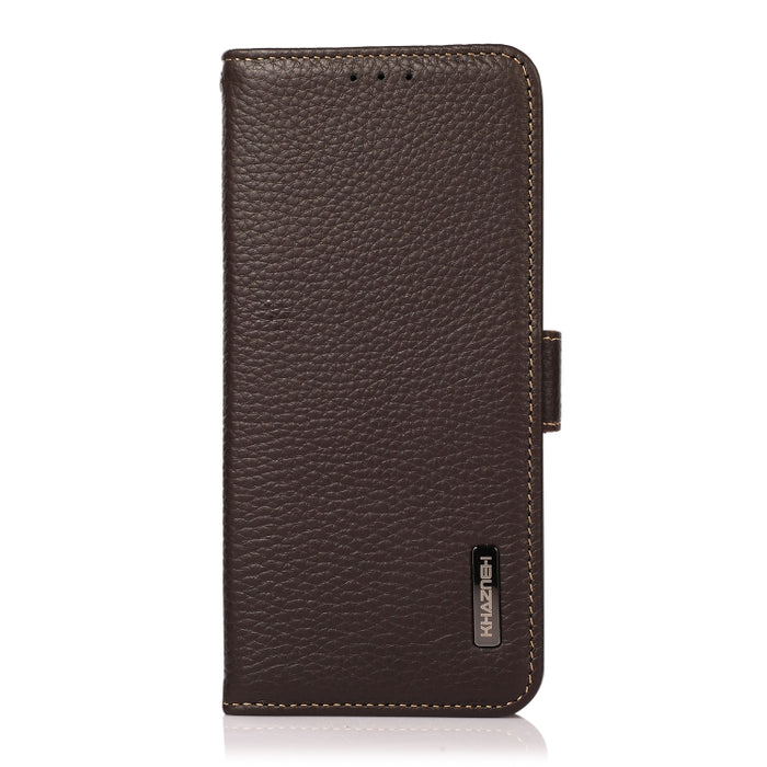 KHAZNEH Side-Magnetic Litchi Genuine Leather RFID Phone Case, For Xiaomi Mi 11 Lite 5G / Mi 11 Lite, For Xiaomi Mi 11, For Xiaomi Mi 11T / Mi 11T Pro, For Xiaomi Redmi Note 10 5G, For Xiaomi Redmi Note 10 Pro, For Xiaomi Redmi K40 Pro / Poco F3        ...