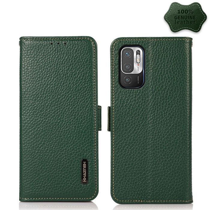 KHAZNEH Side-Magnetic Litchi Genuine Leather RFID Phone Case, For Xiaomi Mi 11 Lite 5G / Mi 11 Lite, For Xiaomi Mi 11, For Xiaomi Mi 11T / Mi 11T Pro, For Xiaomi Redmi Note 10 5G, For Xiaomi Redmi Note 10 Pro, For Xiaomi Redmi K40 Pro / Poco F3        ...