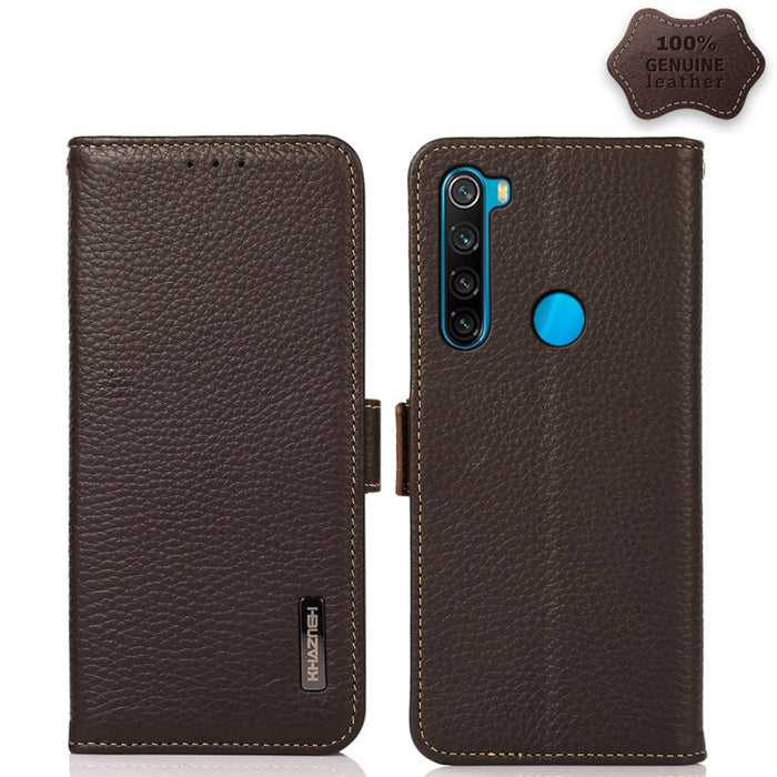 KHAZNEH Side-Magnetic Litchi Genuine Leather RFID Phone Case, For Xiaomi Mi 11 Lite 5G / Mi 11 Lite, For Xiaomi Mi 11, For Xiaomi Mi 11T / Mi 11T Pro, For Xiaomi Redmi Note 10 5G, For Xiaomi Redmi Note 10 Pro, For Xiaomi Redmi K40 Pro / Poco F3        ...
