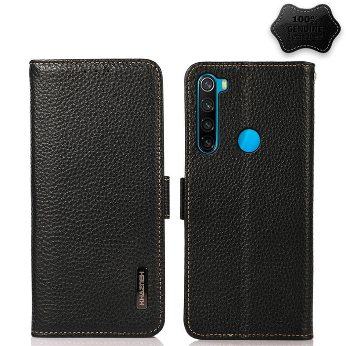 KHAZNEH Side-Magnetic Litchi Genuine Leather RFID Phone Case, For Xiaomi Mi 11 Lite 5G / Mi 11 Lite, For Xiaomi Mi 11, For Xiaomi Mi 11T / Mi 11T Pro, For Xiaomi Redmi Note 10 5G, For Xiaomi Redmi Note 10 Pro, For Xiaomi Redmi K40 Pro / Poco F3        ...