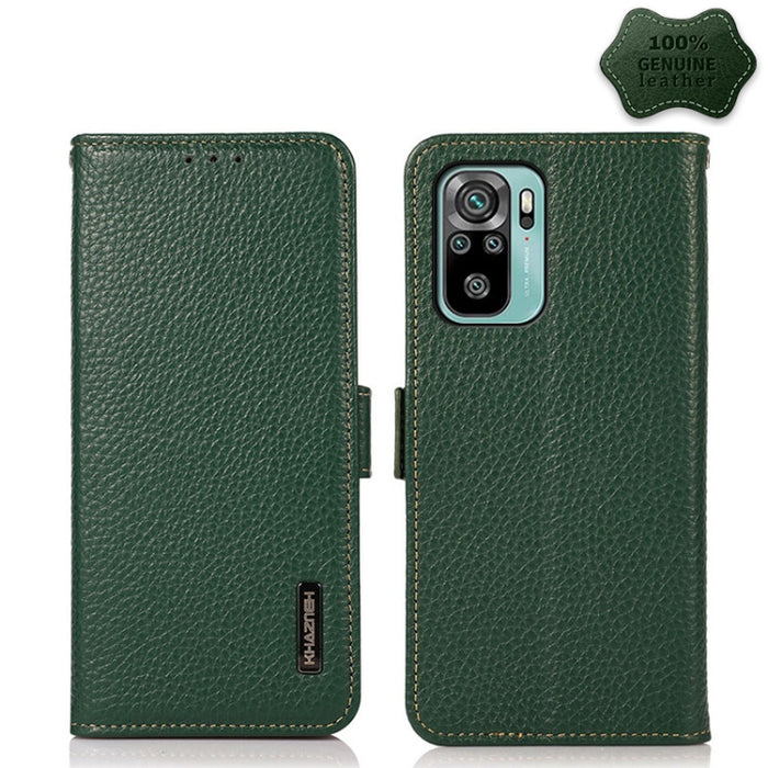 KHAZNEH Side-Magnetic Litchi Genuine Leather RFID Phone Case, For Xiaomi Mi 11 Lite 5G / Mi 11 Lite, For Xiaomi Mi 11, For Xiaomi Mi 11T / Mi 11T Pro, For Xiaomi Redmi Note 10 5G, For Xiaomi Redmi Note 10 Pro, For Xiaomi Redmi K40 Pro / Poco F3        ...
