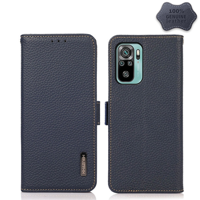 KHAZNEH Side-Magnetic Litchi Genuine Leather RFID Phone Case, For Xiaomi Mi 11 Lite 5G / Mi 11 Lite, For Xiaomi Mi 11, For Xiaomi Mi 11T / Mi 11T Pro, For Xiaomi Redmi Note 10 5G, For Xiaomi Redmi Note 10 Pro, For Xiaomi Redmi K40 Pro / Poco F3        ...