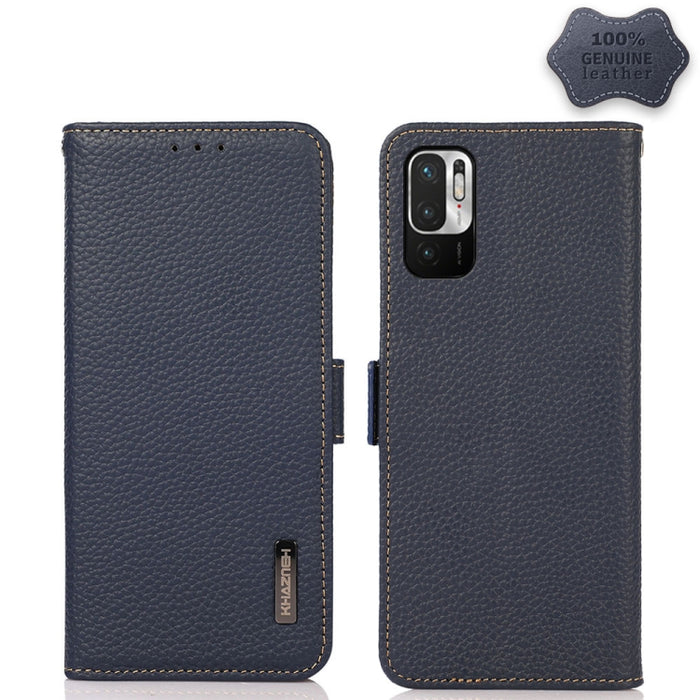 KHAZNEH Side-Magnetic Litchi Genuine Leather RFID Phone Case, For Xiaomi Mi 11 Lite 5G / Mi 11 Lite, For Xiaomi Mi 11, For Xiaomi Mi 11T / Mi 11T Pro, For Xiaomi Redmi Note 10 5G, For Xiaomi Redmi Note 10 Pro, For Xiaomi Redmi K40 Pro / Poco F3        ...