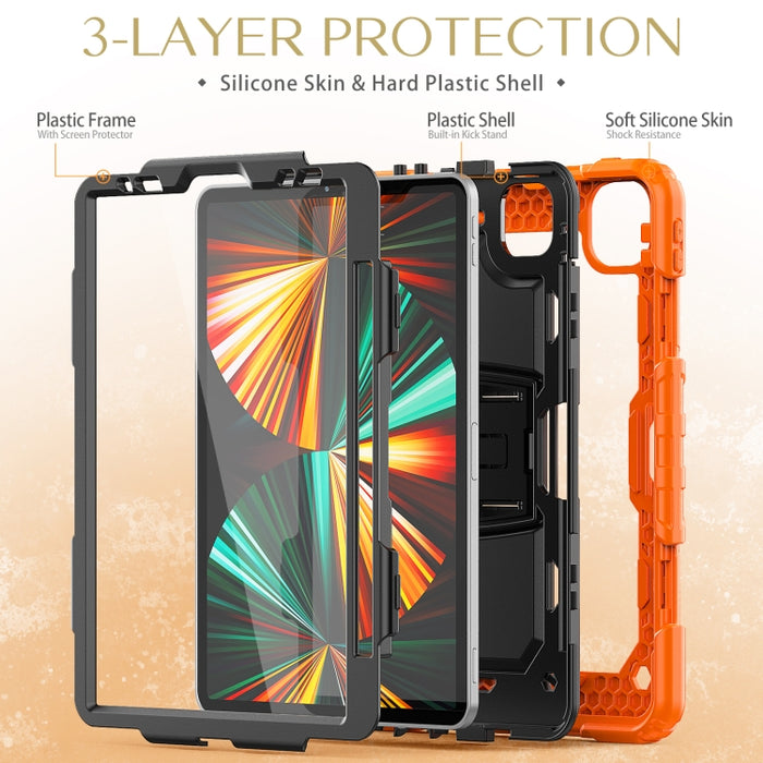 Funda de silicona + PC para tableta con soporte, For iPad Pro 11 2022 / 2021 / 2020 / 2018