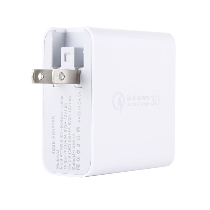 A3 PD 18W USB-C / Type-C + QC3.0 USB + Cargador de viaje con interfaz USB dual