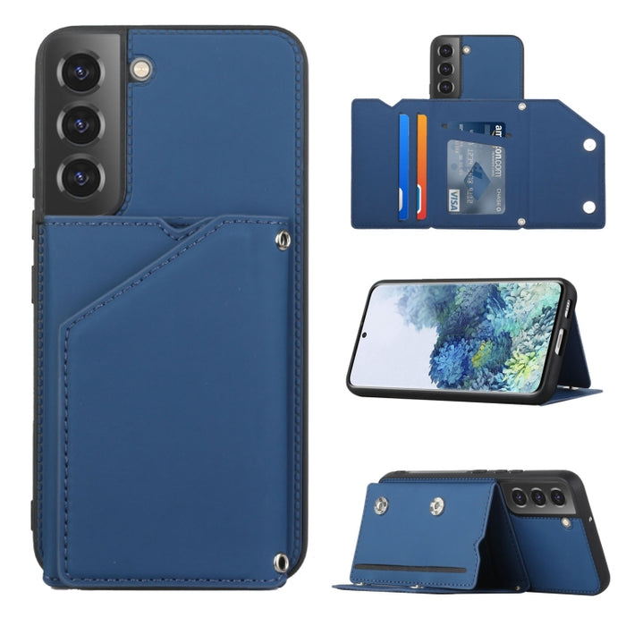 Funda para teléfono Skin Feel PU + TPU + PC con ranuras para tarjetas, For vivo S10e / V23e, For Xiaomi Redmi Note 11 Pro, For Samsung Galaxy S22 5G, For Samsung Galaxy S22+ 5G, For Samsung Galaxy S22 Ultra 5G
