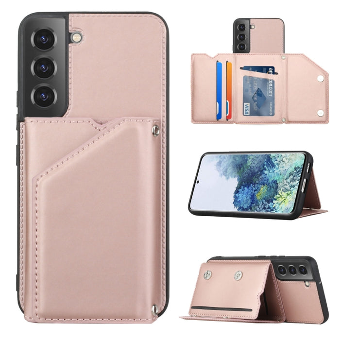 Funda para teléfono Skin Feel PU + TPU + PC con ranuras para tarjetas, For vivo S10e / V23e, For Xiaomi Redmi Note 11 Pro, For Samsung Galaxy S22 5G, For Samsung Galaxy S22+ 5G, For Samsung Galaxy S22 Ultra 5G