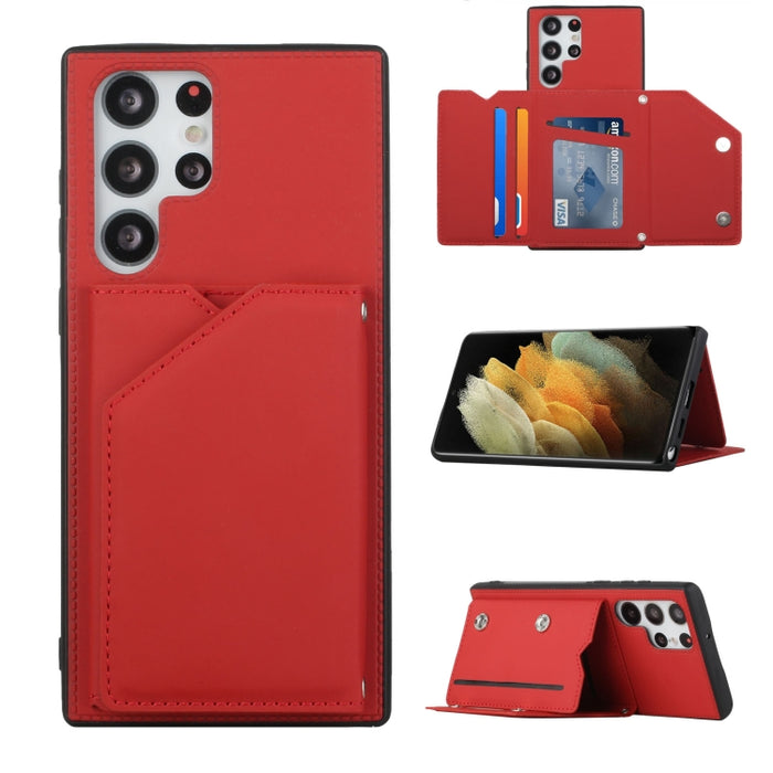 Funda para teléfono Skin Feel PU + TPU + PC con ranuras para tarjetas, For vivo S10e / V23e, For Xiaomi Redmi Note 11 Pro, For Samsung Galaxy S22 5G, For Samsung Galaxy S22+ 5G, For Samsung Galaxy S22 Ultra 5G