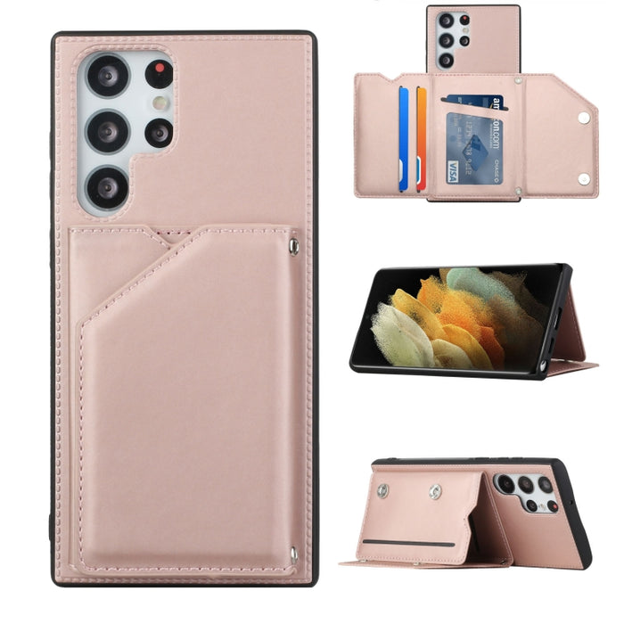 Funda para teléfono Skin Feel PU + TPU + PC con ranuras para tarjetas, For vivo S10e / V23e, For Xiaomi Redmi Note 11 Pro, For Samsung Galaxy S22 5G, For Samsung Galaxy S22+ 5G, For Samsung Galaxy S22 Ultra 5G