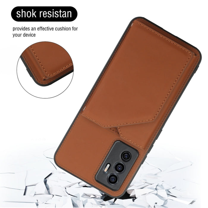 Funda para teléfono Skin Feel PU + TPU + PC con ranuras para tarjetas, For vivo S10e / V23e, For Xiaomi Redmi Note 11 Pro, For Samsung Galaxy S22 5G, For Samsung Galaxy S22+ 5G, For Samsung Galaxy S22 Ultra 5G