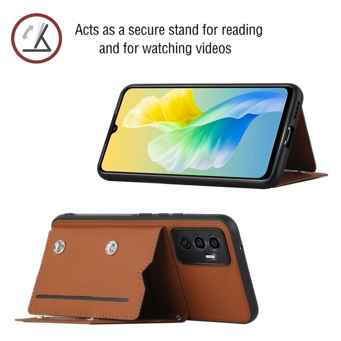 Funda para teléfono Skin Feel PU + TPU + PC con ranuras para tarjetas, For vivo S10e / V23e, For Xiaomi Redmi Note 11 Pro, For Samsung Galaxy S22 5G, For Samsung Galaxy S22+ 5G, For Samsung Galaxy S22 Ultra 5G