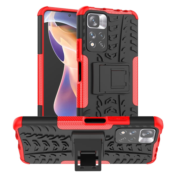 Funda para teléfono con textura de neumático TPU + PC con soporte, For OPPO Realme 8i, For Xiaomi Redmi Note 11 Pro (China), For Motorola Moto E40, For Samsung Galaxy A03 Global, For Samsung Galaxy A53 5G