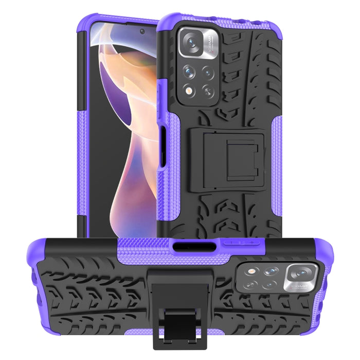 Funda para teléfono con textura de neumático TPU + PC con soporte, For OPPO Realme 8i, For Xiaomi Redmi Note 11 Pro (China), For Motorola Moto E40, For Samsung Galaxy A03 Global, For Samsung Galaxy A53 5G